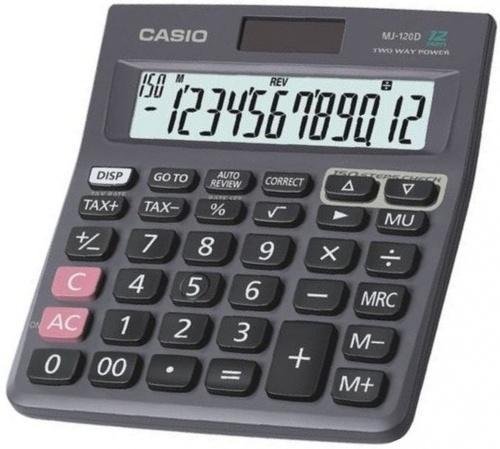 Casio MJ-120Da 150 Steps Check and Correct Desktop Calculator with Bigger Screen/Keys (12 Digit), Black