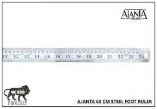 Ajanta ruler stainless steel 60cm ( 2 FEETS ) - Scoffco