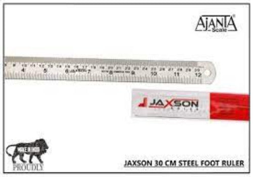 Ajanta Jaxson Steel Scale 30cm - Scoffco