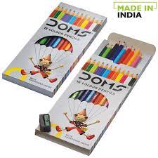 DOMS 12 PENCIL COLOUR FULL SIZE ROUND TIN NEW