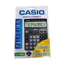 Casio DJ-120D 150 Steps Check and Correct Desktop Calculator with Bigger Screen/Keys (12 Digit), Black - Scoffco