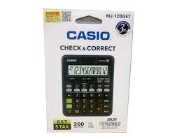 Casio MJ-120GST 200 Steps Check and Correct Desktop Calculator with Bigger Screen/Keys (12 Digit), Black - Scoffco