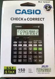 Casio MJ-12GST 150 Steps Check and Correct Desktop Calculator with Bigger Screen/Keys (12 Digit), Black - Scoffco