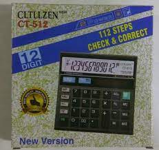 Citizen CT-512 WT 112 Steps Check and Correct Desktop Calculator with Bigger Screen/Keys (12 Digit), Black - Scoffco