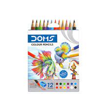 DOMS 12 SHADES COLOUR HALF SIZE PENCIL NEW